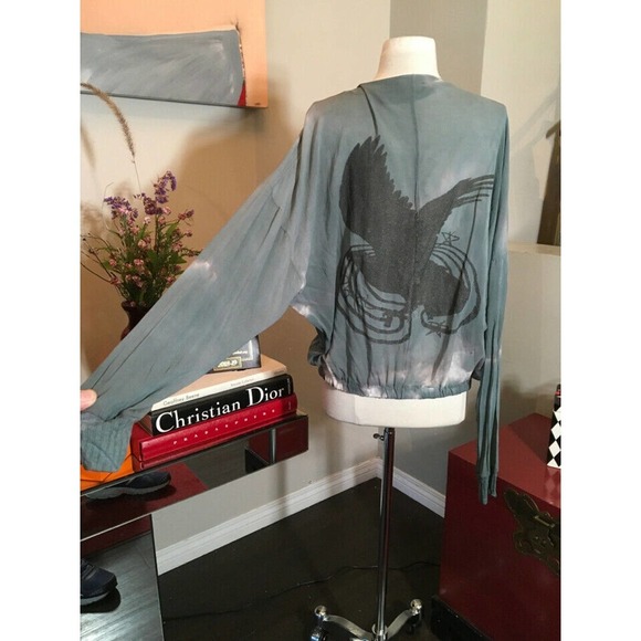 The People of the Labyrinths shearling and Silk Eagle Jacket - Picture 8 of 13